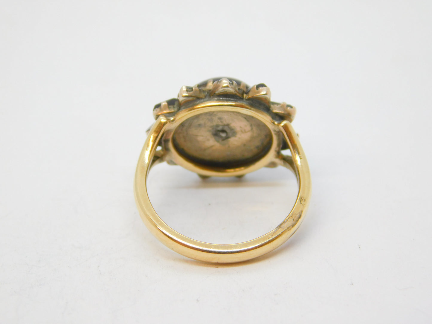 9ct Yellow Gold Bohemian Garnet Set Floral Dress Ring Antique 1921 Birmingham