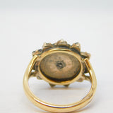 9ct Yellow Gold Bohemian Garnet Set Floral Dress Ring Antique 1921 Birmingham