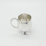 Sterling Silver Bulb Shaped Christening Mug Antique 1931 Birmingham Art Deco