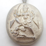 Victorian Anglo-Indian Sterling Silver Large Locket Pendant Antique c1890