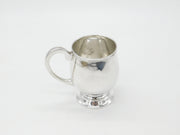 Sterling Silver Bulb Shaped Christening Mug Antique 1931 Birmingham Art Deco
