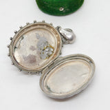 Victorian Sterling SIlver Fern Leaf Sweetheart Locket Antique 1881 Birmingham