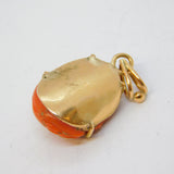 19th Century 15ct Gold Carved Red Coral Ganesh Hindu Pendant Antique c1860
