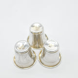 Set Of Three Sterling Silver Floral Etched Shot Cups Antique 1919 Art Deco