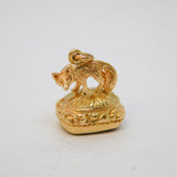 9ct Yellow Gold Standing Fox Carnelian Agate Set Fob Seal Vintage 1958 Birmingham