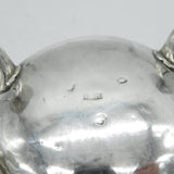 George II Pair of Sterling Silver Shell Foot Salt Cellars Antique 1757 London