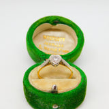 18ct Gold & Platinum Set 0.2ct Diamond Set Heart Shaped Ring Antique c1910