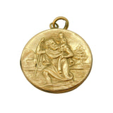 9ct Yellow Gold St Christopher Travel Pendant with Reverse Vintage 1959 Chester