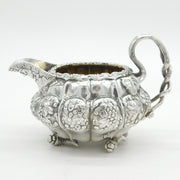 George IV Sterling Silver Cornucopia & Floral Cream Jug Antique 1821 London