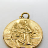 9ct Yellow Gold St Christopher Travel Pendant with Reverse Vintage 1959 Chester