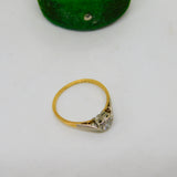 18ct Gold & Platinum Set 0.2ct Diamond Set Heart Shaped Ring Antique c1910