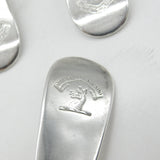 Set of 3 Georgian Scottish Sterling Silver Crested Serving Spoons 1821 Edinburgh