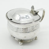 George III Sterling Silver Lined Pattern Mustard Pot Antique 1816 London