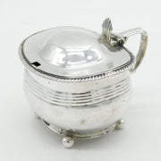 George III Sterling Silver Lined Pattern Mustard Pot Antique 1816 London