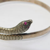 Sterling Silver Snake or Serpent Bangle Bracelet Antique c1920 Art Deco