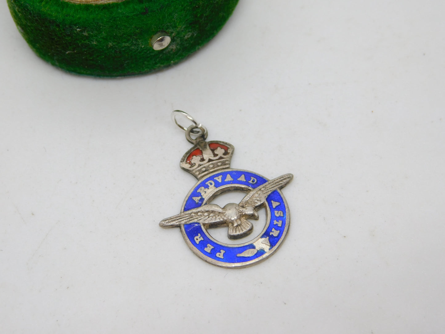 Charles Horner Sterling Silver Enamel RAF Sweetheart Pendant Antique c1940