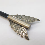 Scottish Victorian Sterling Silver & Banded Agate Arrow Brooch Antique c1860