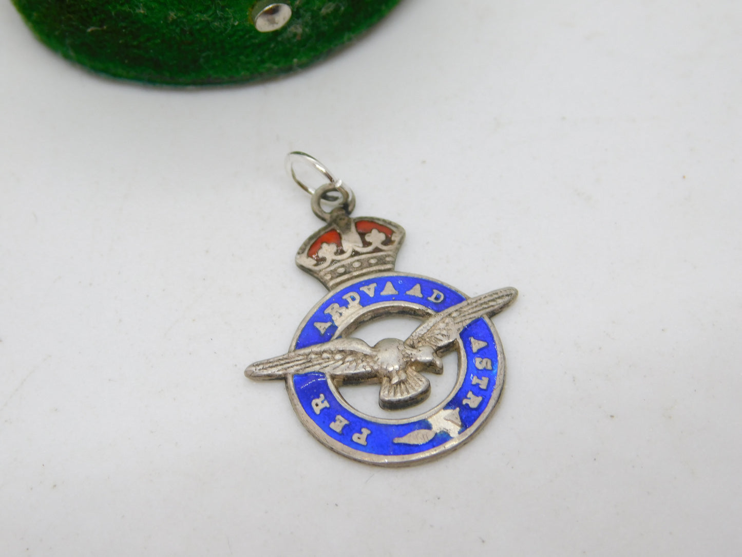 Charles Horner Sterling Silver Enamel RAF Sweetheart Pendant Antique c1940