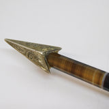 Scottish Victorian Sterling Silver & Banded Agate Arrow Brooch Antique c1860