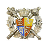 Victorian Sterling Silver & Enamel Golden Jubilee Brooch Antique 1886 Birmingham
