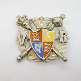Victorian Sterling Silver & Enamel Golden Jubilee Brooch Antique 1886 Birmingham