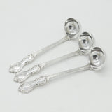 Set of Victorian Sterling Silver Crested Soup Ladle Spoons 1842 London Antique