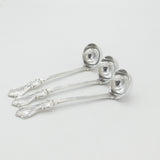 Set of Victorian Sterling Silver Crested Soup Ladle Spoons 1842 London Antique