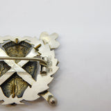 Victorian Sterling Silver & Enamel Golden Jubilee Brooch Antique 1886 Birmingham