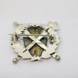 Victorian Sterling Silver & Enamel Golden Jubilee Brooch Antique 1886 Birmingham
