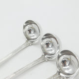 Set of Victorian Sterling Silver Crested Soup Ladle Spoons 1842 London Antique