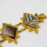 Georgian Yellow Metal & Banded Agate Set Panel Bracelet Antique c1790