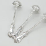 Set of Victorian Sterling Silver Crested Soup Ladle Spoons 1842 London Antique