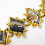 Georgian Yellow Metal & Banded Agate Set Panel Bracelet Antique c1790