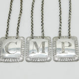 George III Set of Sterling Silver Decanter Labels Port, Claret, Madeira Antique 1815 London