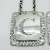George III Set of Sterling Silver Decanter Labels Port, Claret, Madeira Antique 1815 London