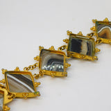 Georgian Yellow Metal & Banded Agate Set Panel Bracelet Antique c1790