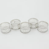 Set of Five Sterling Silver No. 1,2,3,4,5 Napkin Rings Antique 1909 Birmingham