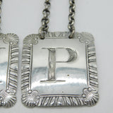 George III Set of Sterling Silver Decanter Labels Port, Claret, Madeira Antique 1815 London