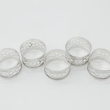 Set of Five Sterling Silver No. 1,2,3,4,5 Napkin Rings Antique 1909 Birmingham