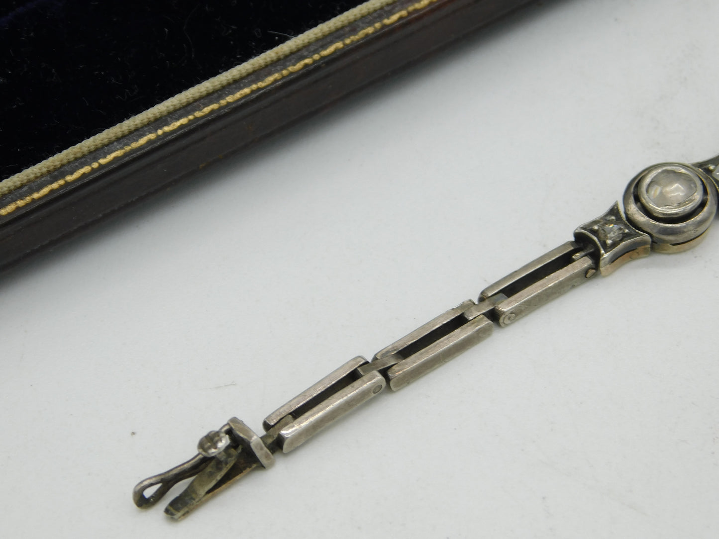 George III 9ct Gold & Silver Graduating Old-Cut Diamond Bracelet Antique c1790