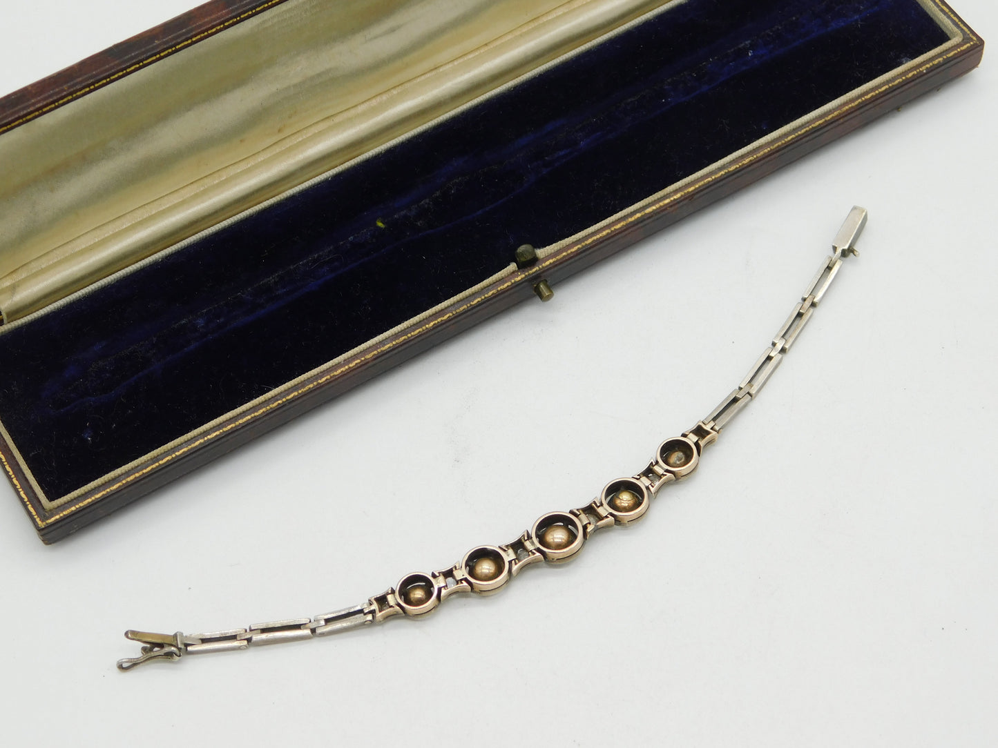 George III 9ct Gold & Silver Graduating Old-Cut Diamond Bracelet Antique c1790