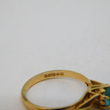 9ct Yellow Gold & Blue Topaz Set Solitaire Ring Vintage 1969 London