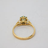 9ct Yellow Gold & Blue Topaz Set Solitaire Ring Vintage 1969 London