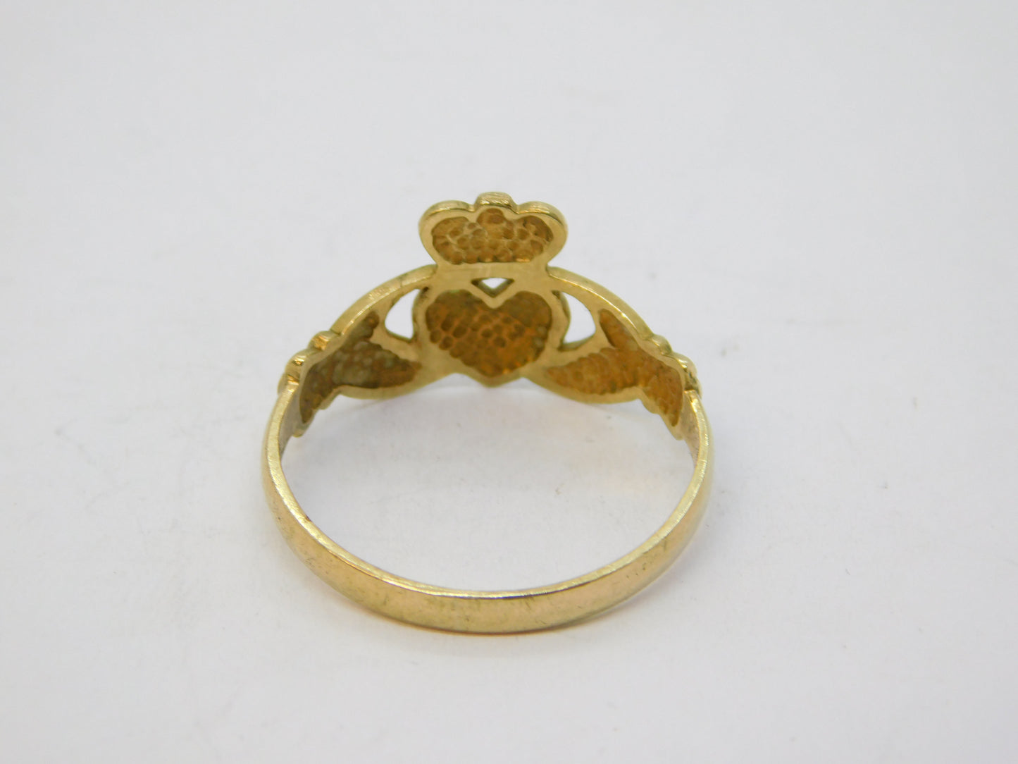 9ct Yellow Gold Irish Claddagh Wedding Ring Vintage c1970 Birmingham
