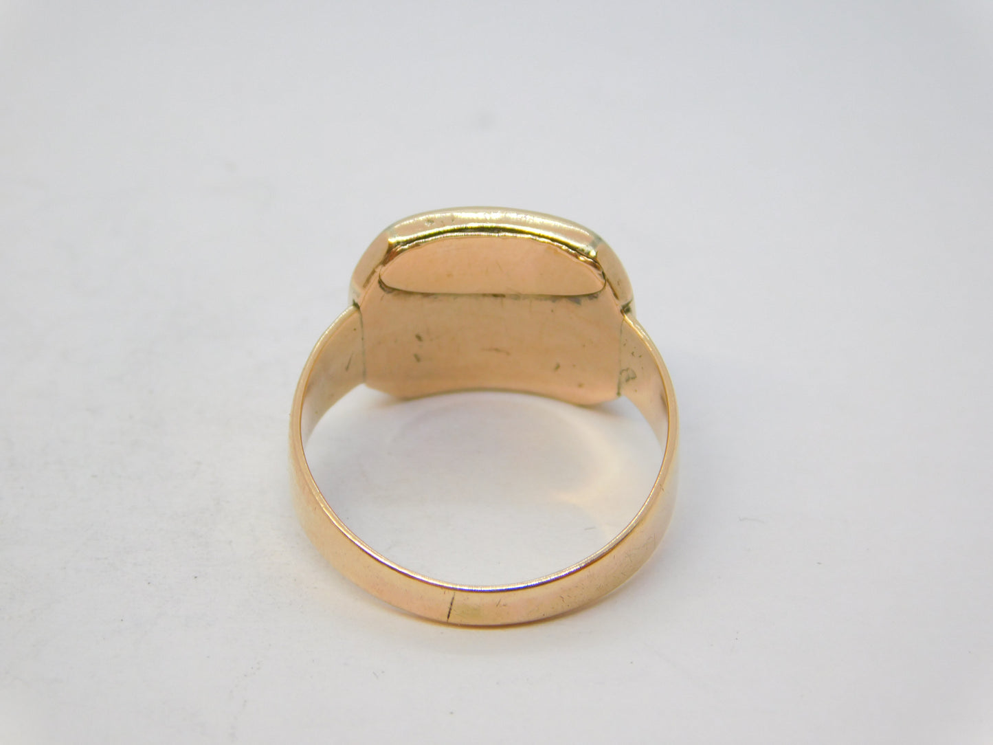 George III 9ct Rose Gold Bloodstone Set Mourning Ring Antique c1800