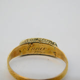 Victorian 15ct Gold, Coral, Seed Pearl Mourning Ring 'Anna, 1870' Antique
