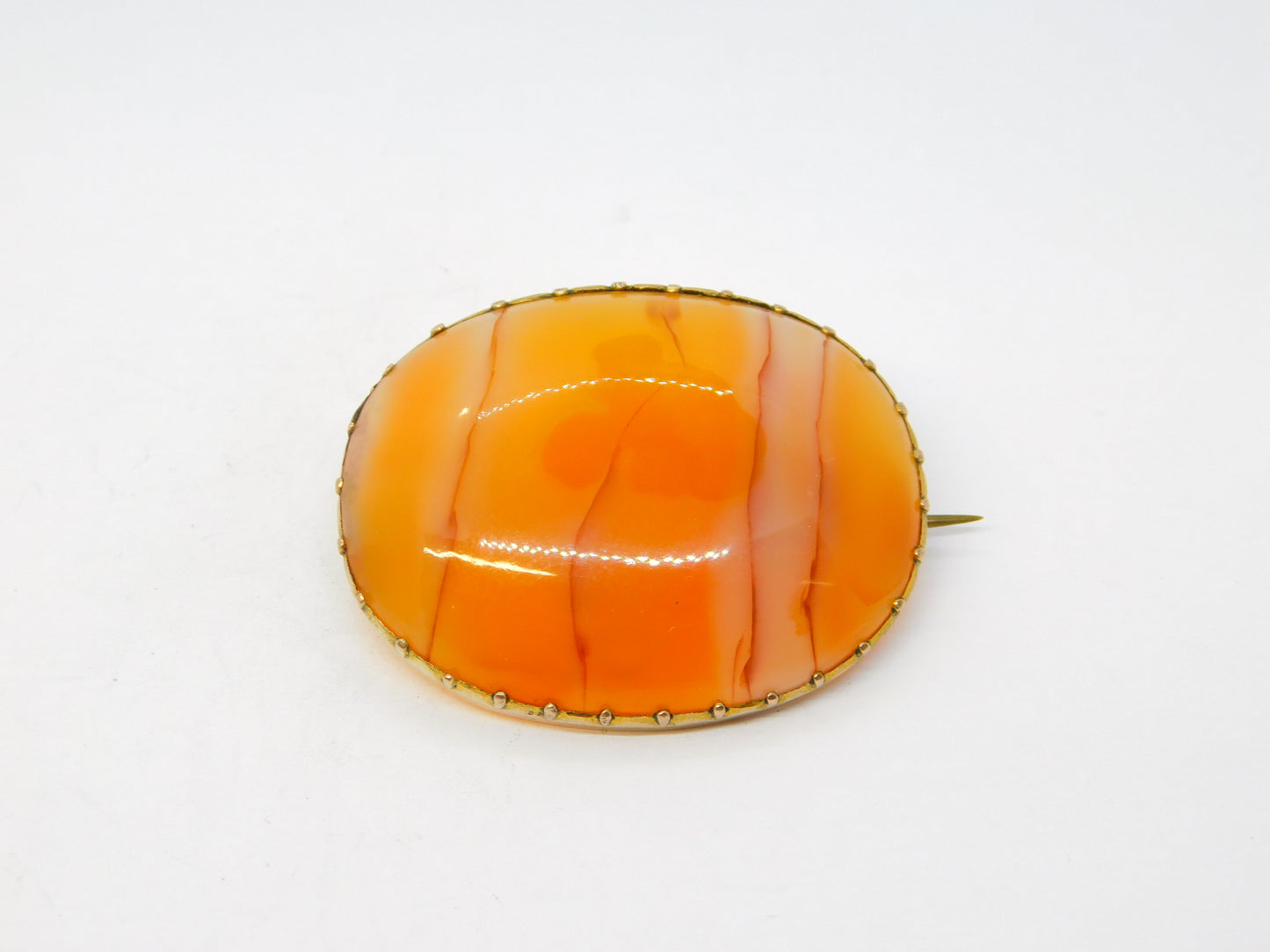 George III 9ct Gold Carnelian Agate Mourning Brooch 'Died Oct. 1, 1813' Antique