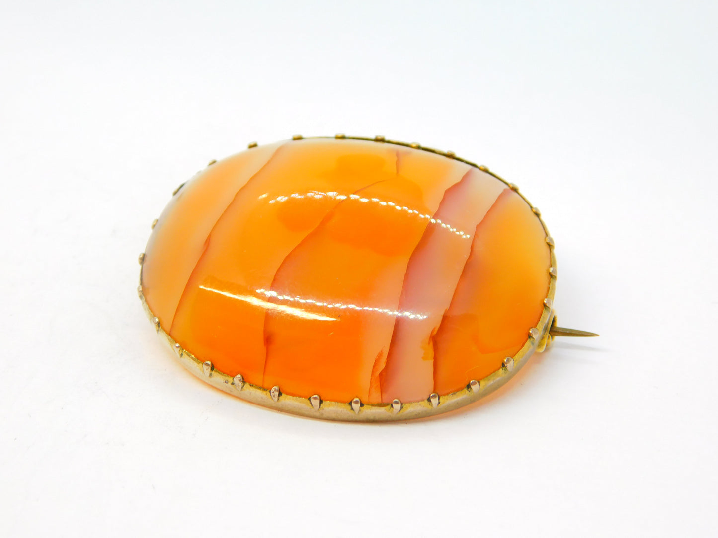 George III 9ct Gold Carnelian Agate Mourning Brooch 'Died Oct. 1, 1813' Antique