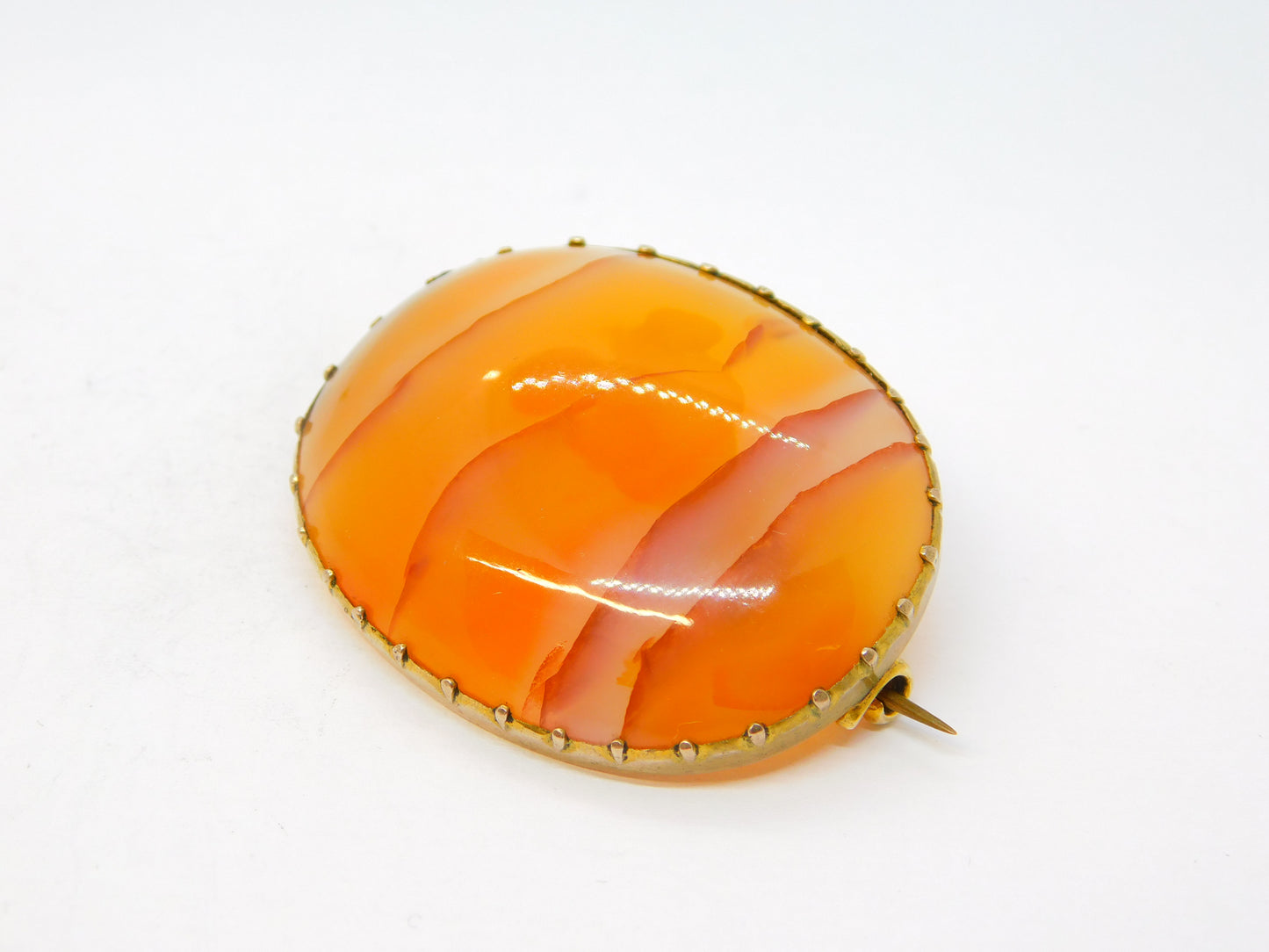 George III 9ct Gold Carnelian Agate Mourning Brooch 'Died Oct. 1, 1813' Antique