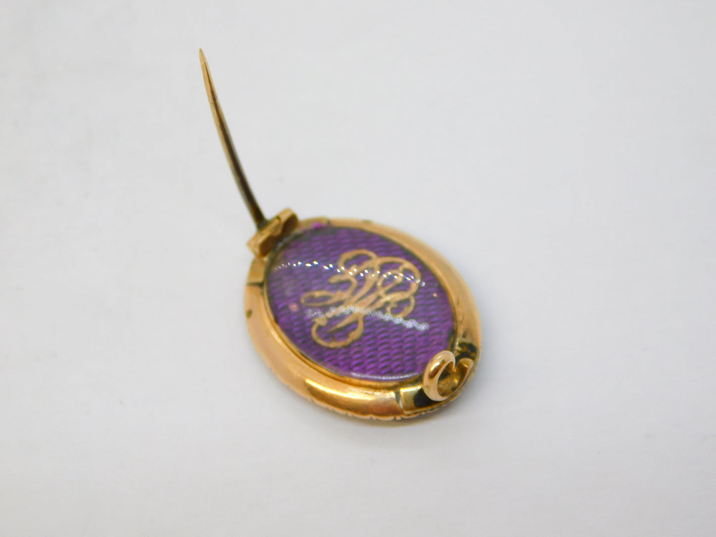 George III 9ct Gold, Sapphire & Seed Pearl Mourning Brooch Antique c1810